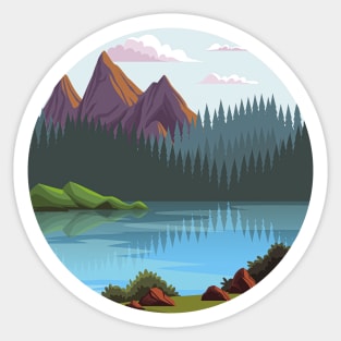 River and mountains | Nature lover Sticker